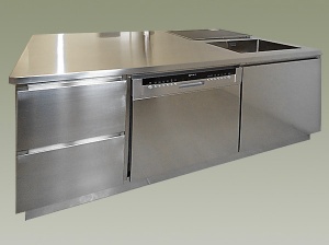 Cucina inox isola