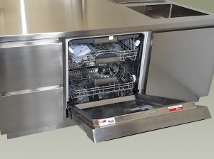 Cucina inox isola