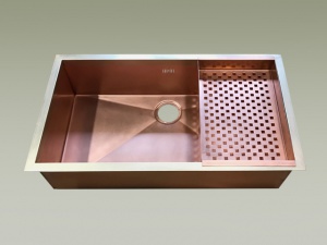 LAVELLO CUCINA RAME CON GRIGLIA PUNZONATA